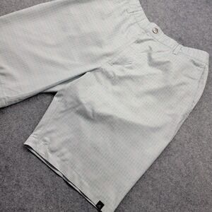Adidas Climalite Mens Performance Golf Shorts Gray Teal Grid 36